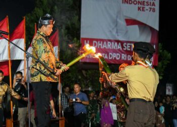Malam Taptu dan Pawai Obor di Pantai Piwang Natuna Dilepas Oleh Mendagri RI Tito Karnavian